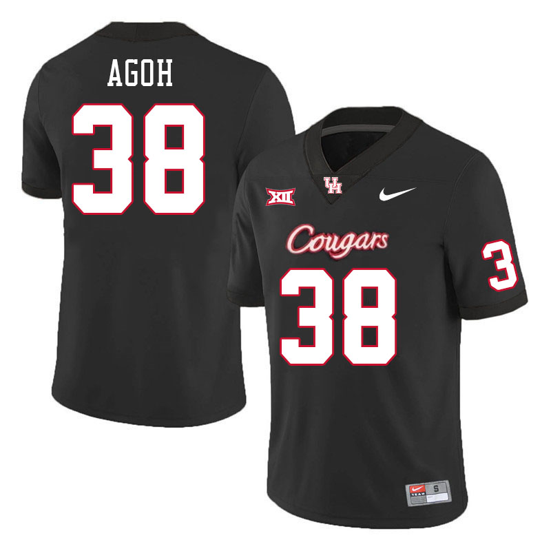 Men #38 Ikenna Agoh Houston Cougars College Football Jerseys Stitched-Black